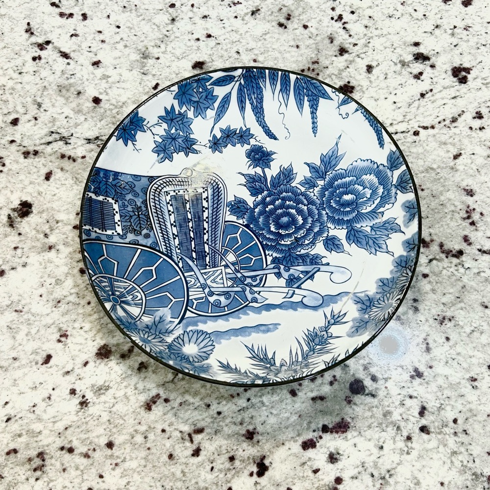 Vintage Japanese Imari Cobalt Blue & White serving Bowl